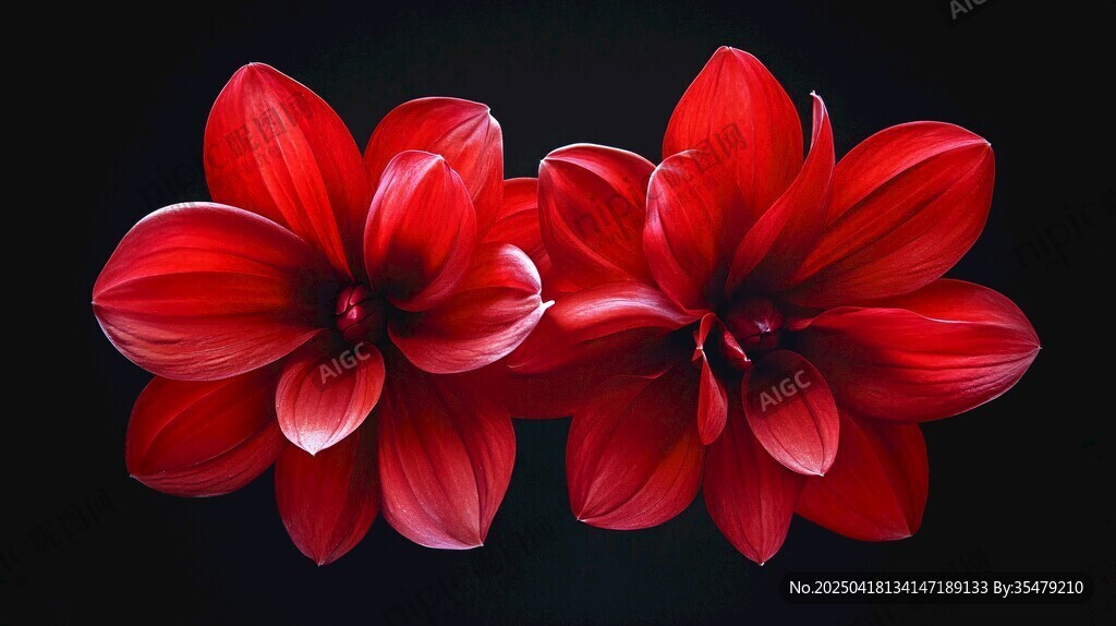 兩朵嬌艷紅花朵