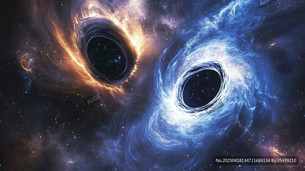 雙黑洞在宇宙中的壯麗景象