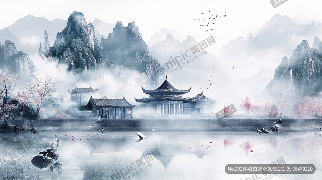 水墨山水間的中式古韻
