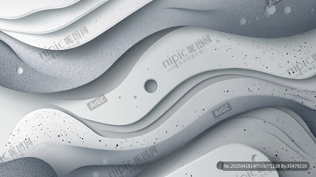 灰白波浪紋理抽象背景圖