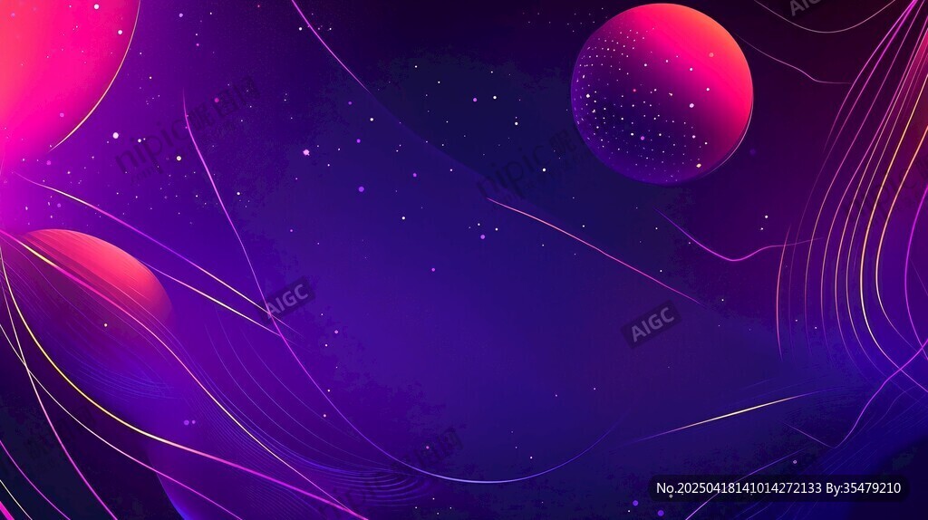 夢幻宇宙星球線條背景圖