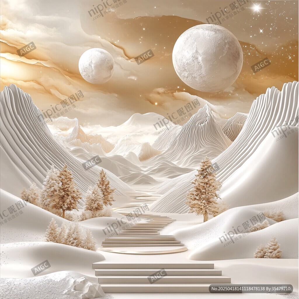 夢幻星際雪景奇幻景觀