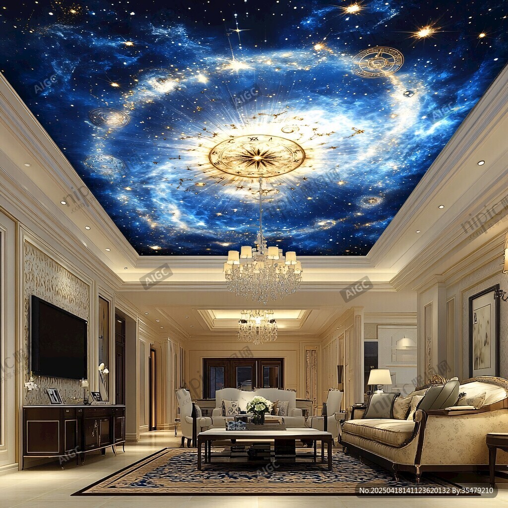 夢幻星空客廳天花板裝飾