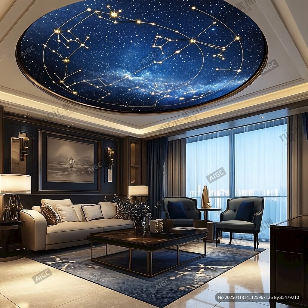 星空主題客廳天花板設(shè)計(jì)