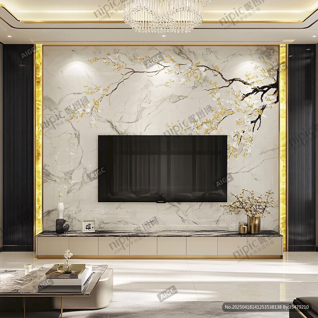 新中式奢華電視背景墻設(shè)計(jì)
