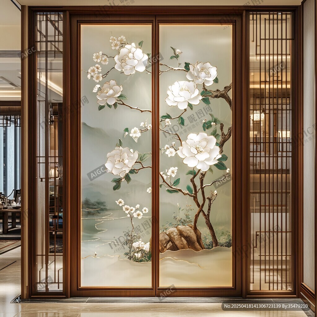 中式花鳥屏風 盡顯典雅韻味