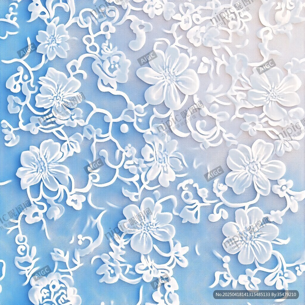 白色花卉蕾絲紋理圖案
