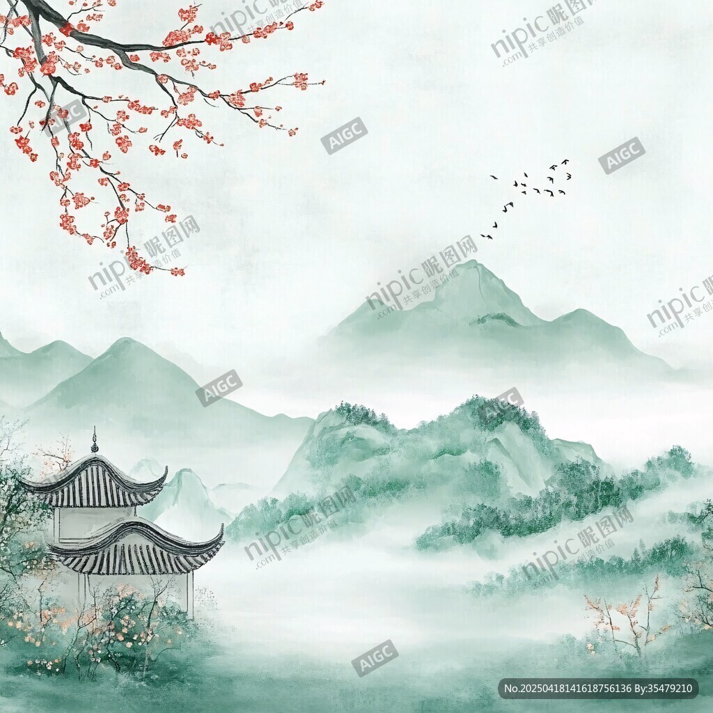 水墨山水間的古典雅致景致