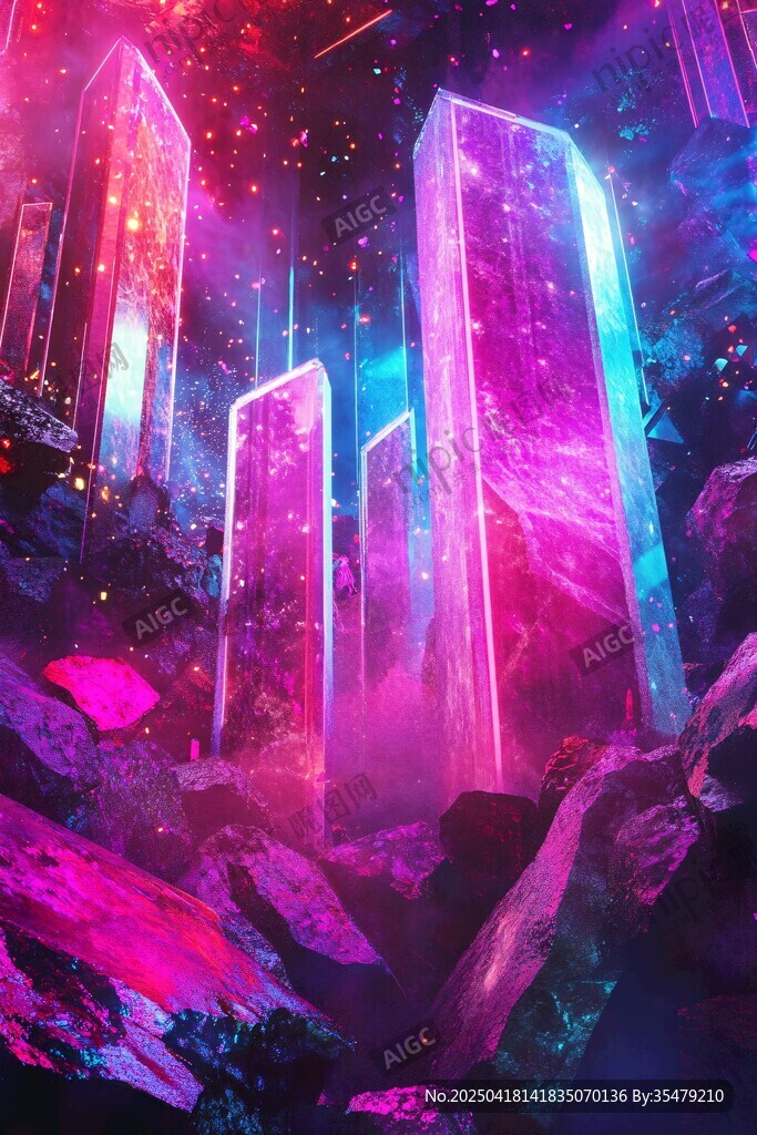 夢(mèng)幻霓虹水晶奇幻景觀