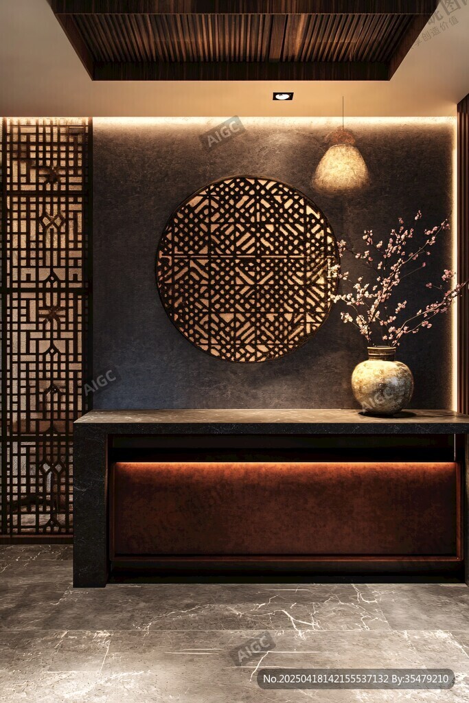 中式典雅玄關(guān)裝飾設計