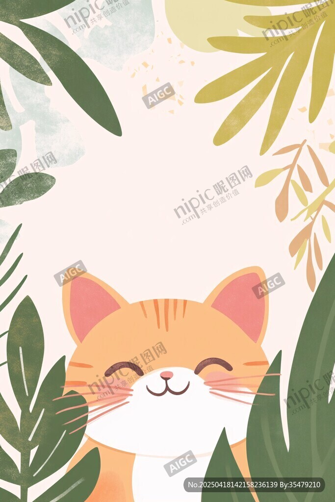 貓咪在綠植間的愜意時(shí)刻