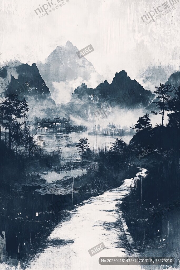 水墨山水間的幽徑