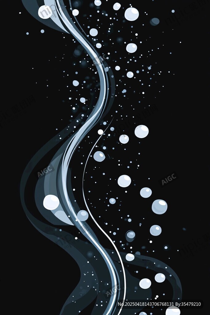 夢(mèng)幻藍(lán)白曲線粒子背景圖