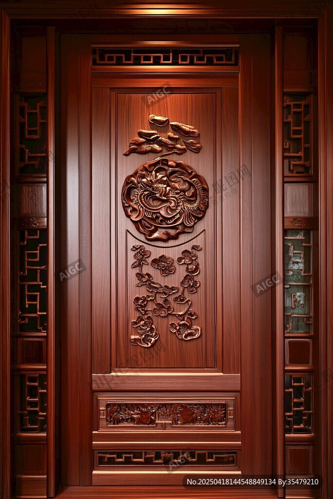 中式雕花實木門盡顯古韻
