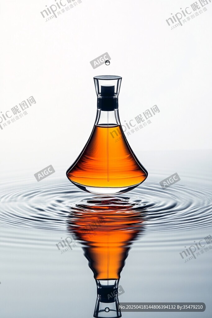 水滴入瓶泛起漣漪之美