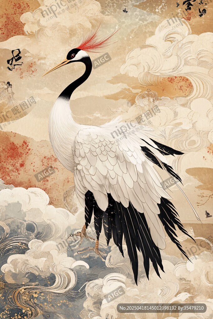 丹頂鶴于云海間的優雅身姿