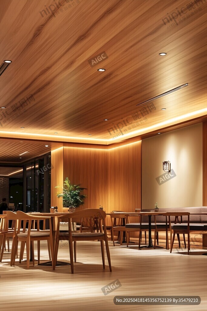 木質(zhì)溫馨風(fēng)餐廳室內(nèi)場(chǎng)景