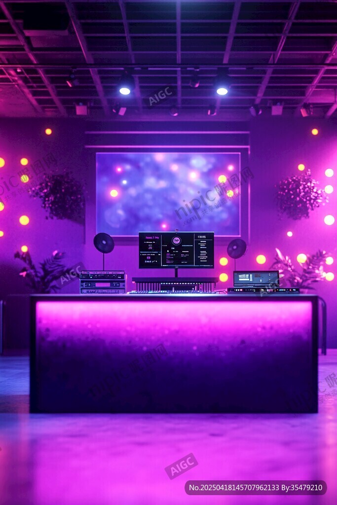 夢幻紫色系DJ臺場景