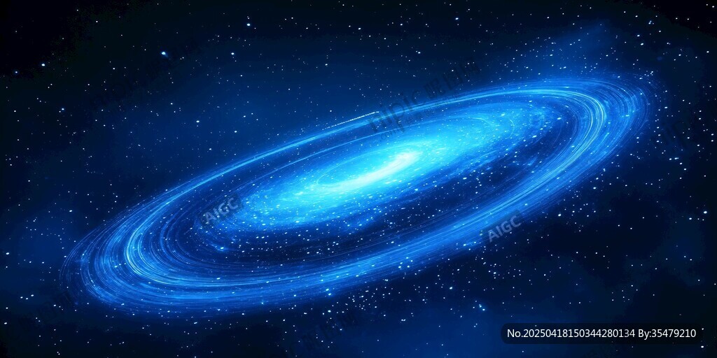 夢幻藍色星系太空圖景