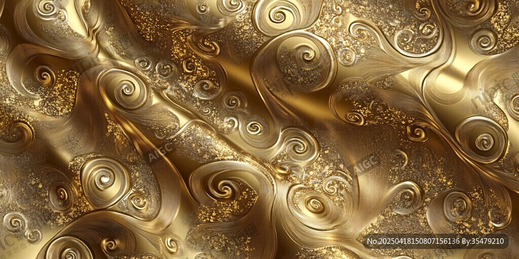 金色華麗立體花紋背景圖