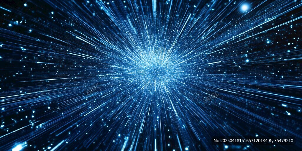藍色星芒宇宙背景特效