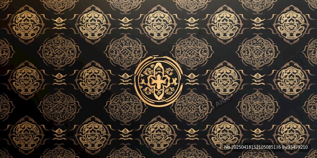 黑金古典花紋背景圖案