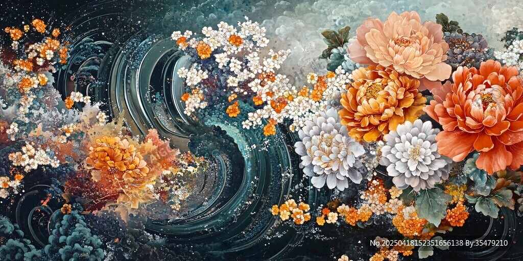 水墨繁花 靈動自然之景
