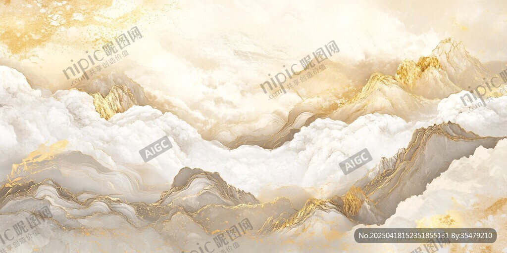 云海漫卷的壯麗山川景色