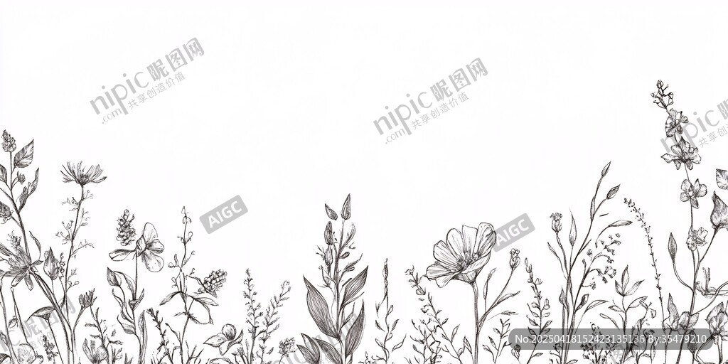 手繪花草邊框