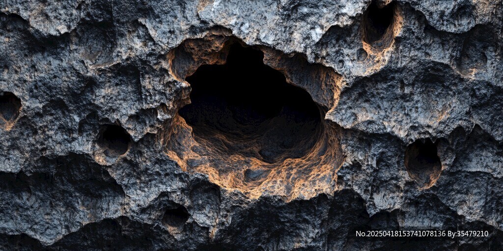 火山巖孔洞特寫