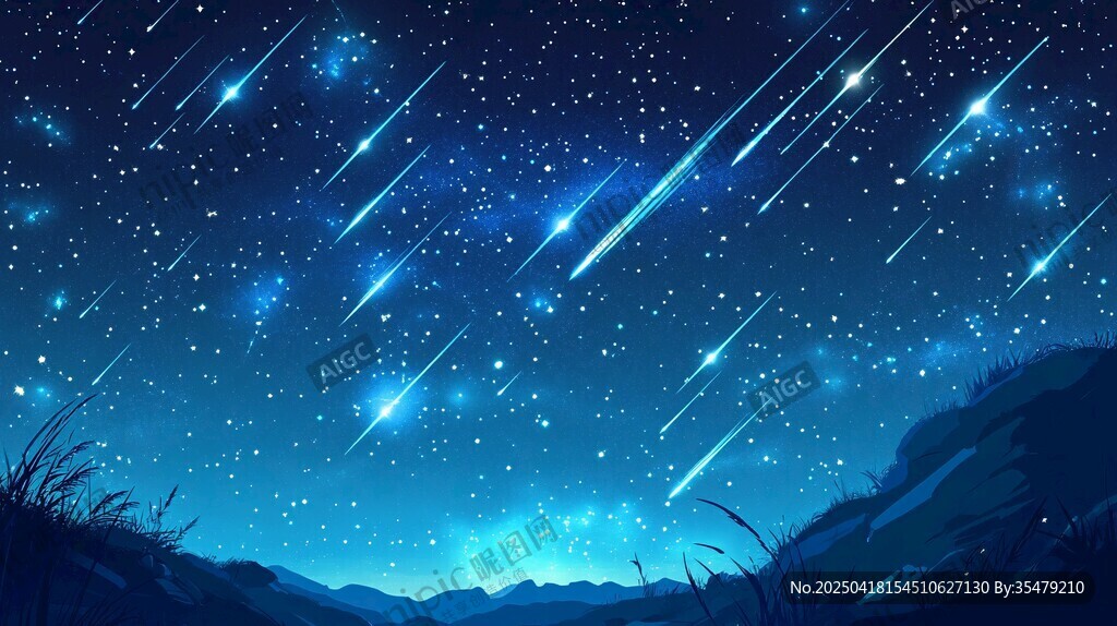 梦幻流星夜空唯美景象 梦幻流星夜空唯美景象