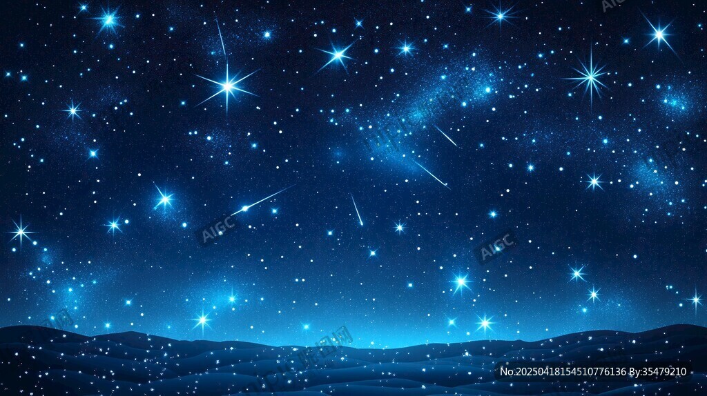 夢幻星空下的靜謐大地