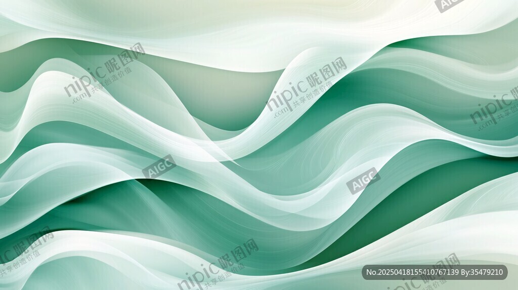 清新漸變波浪抽象背景圖