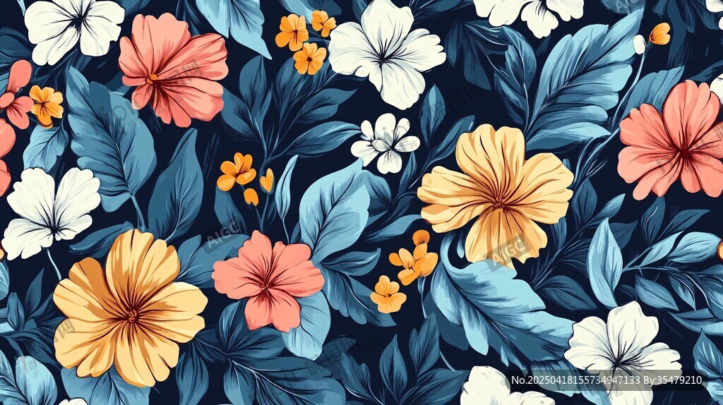 熱帶花卉圖案背景