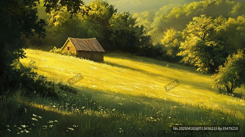 田園小屋 陽(yáng)光下的靜謐風(fēng)景