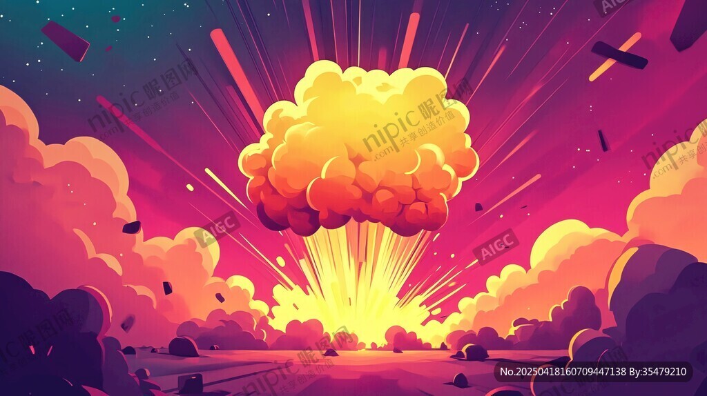 爆炸場景的絢麗科幻畫面