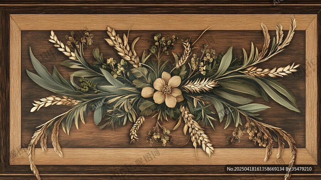 復(fù)古植物浮雕裝飾藝術(shù)作品