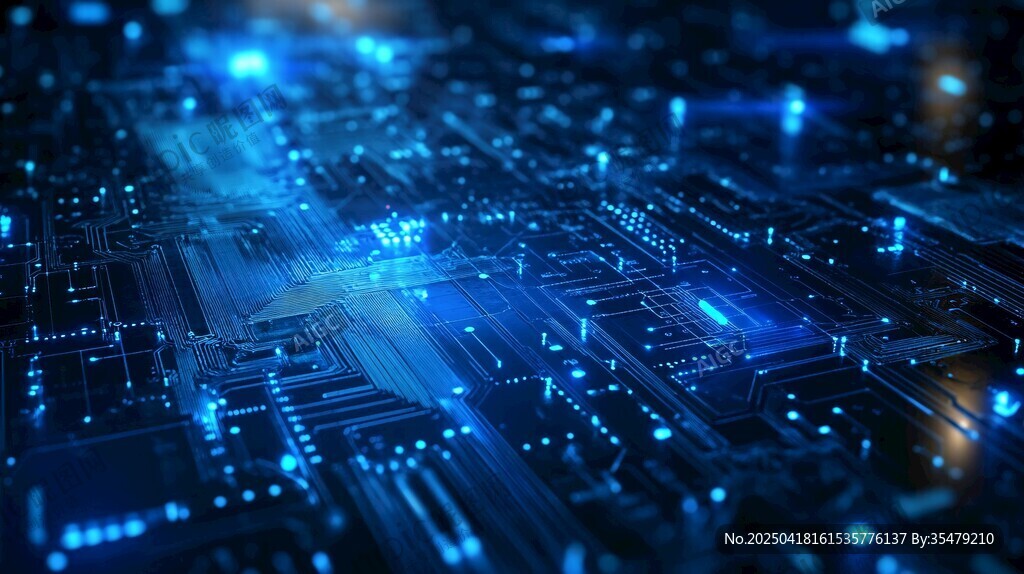 科技感電路板微觀世界