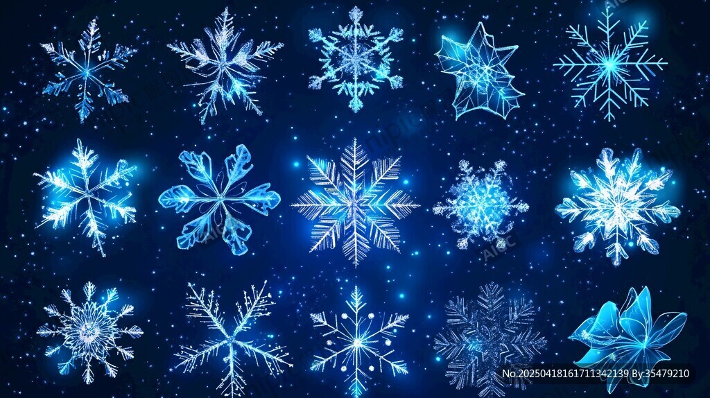 夢(mèng)幻藍(lán)色雪花集合