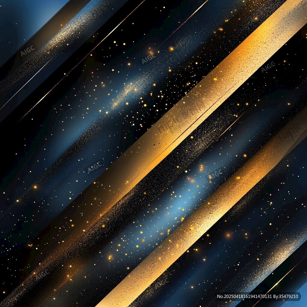 黑金條紋閃耀星空背景圖