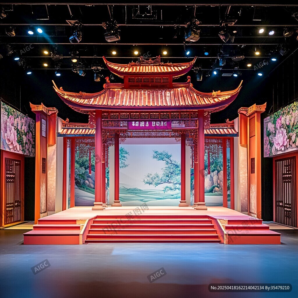 中式古典舞臺(tái)布景展示