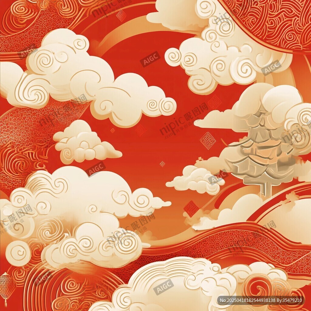 中式云紋古風(fēng)背景圖