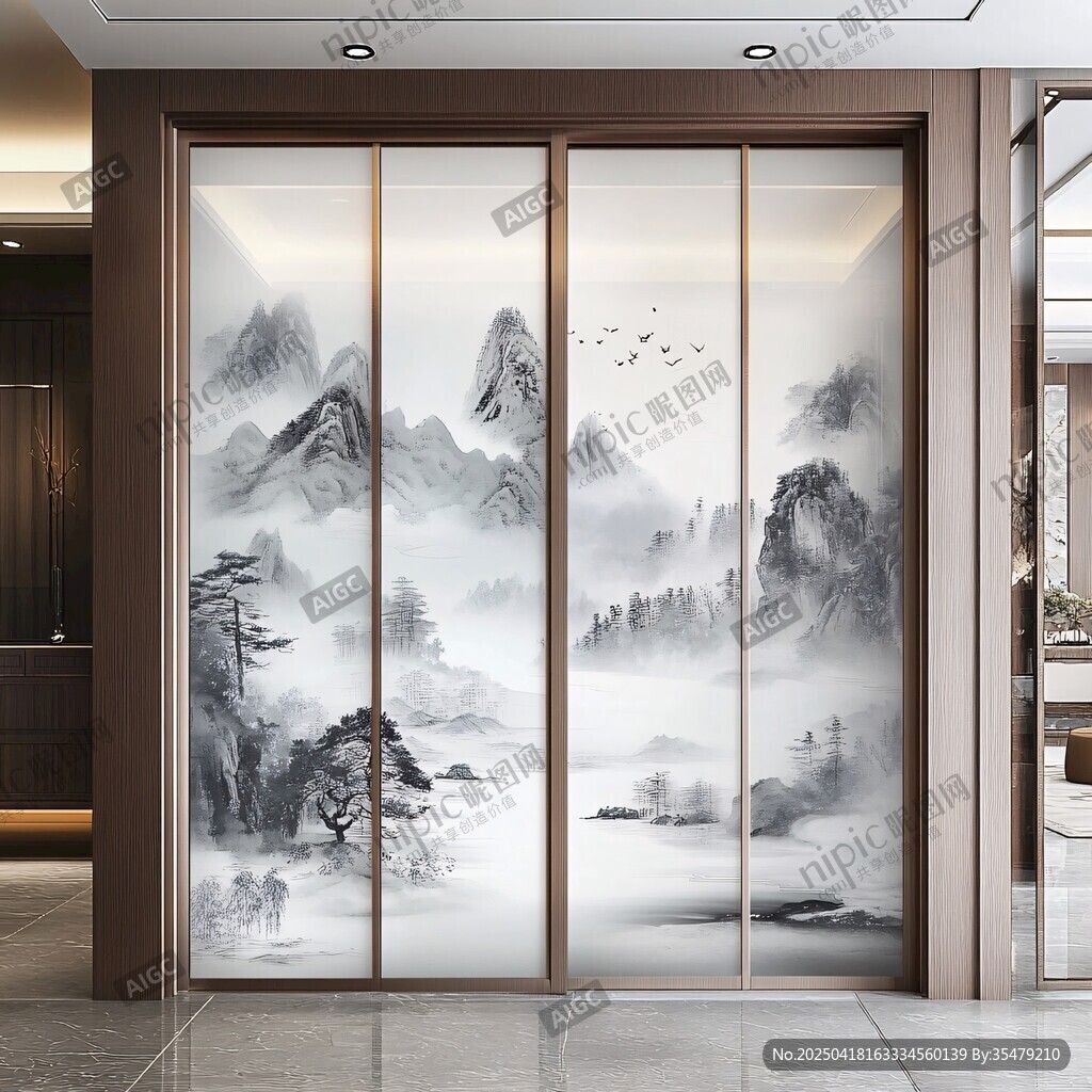 中式山水屏風 雅致空間美