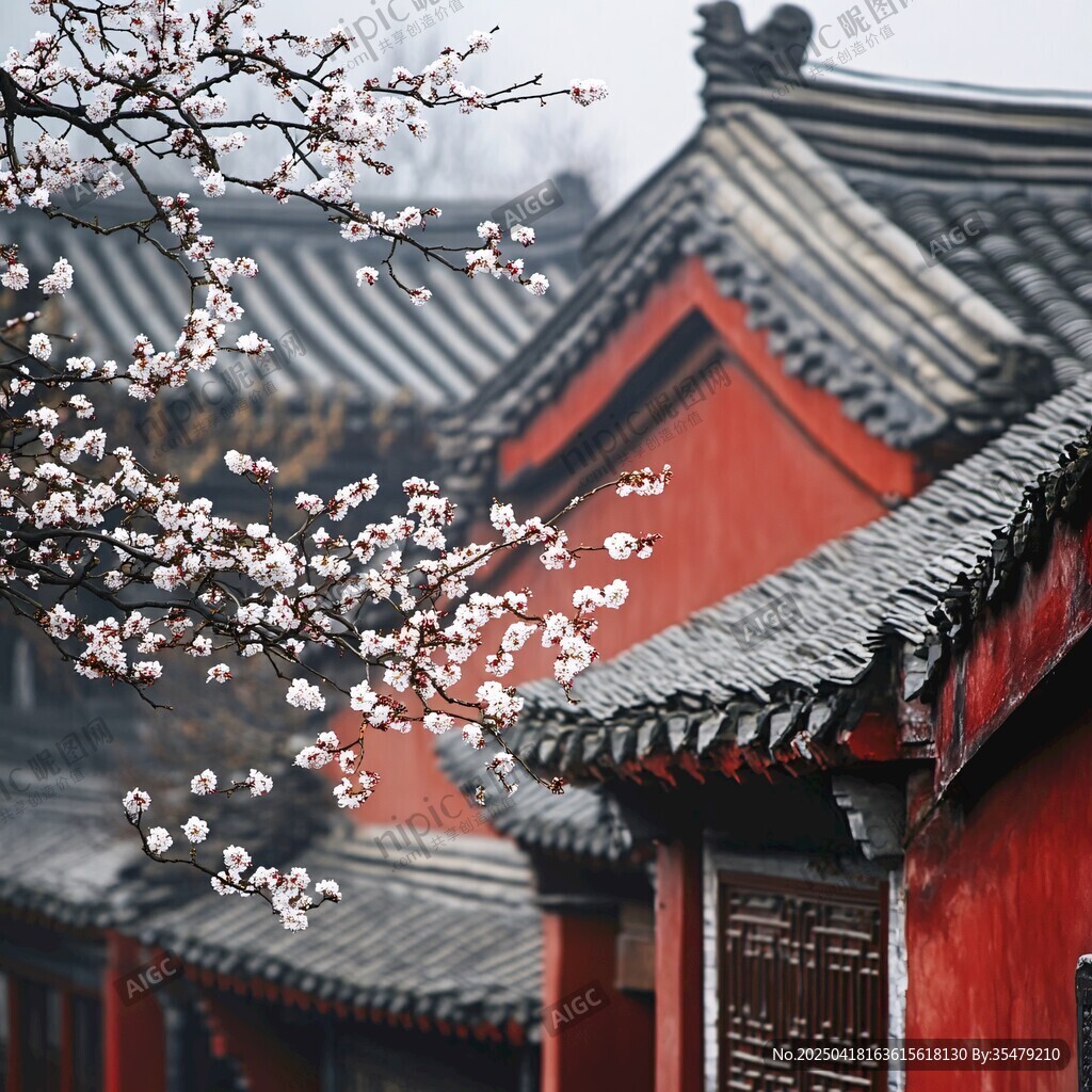 紅墻黛瓦間的爛漫春花