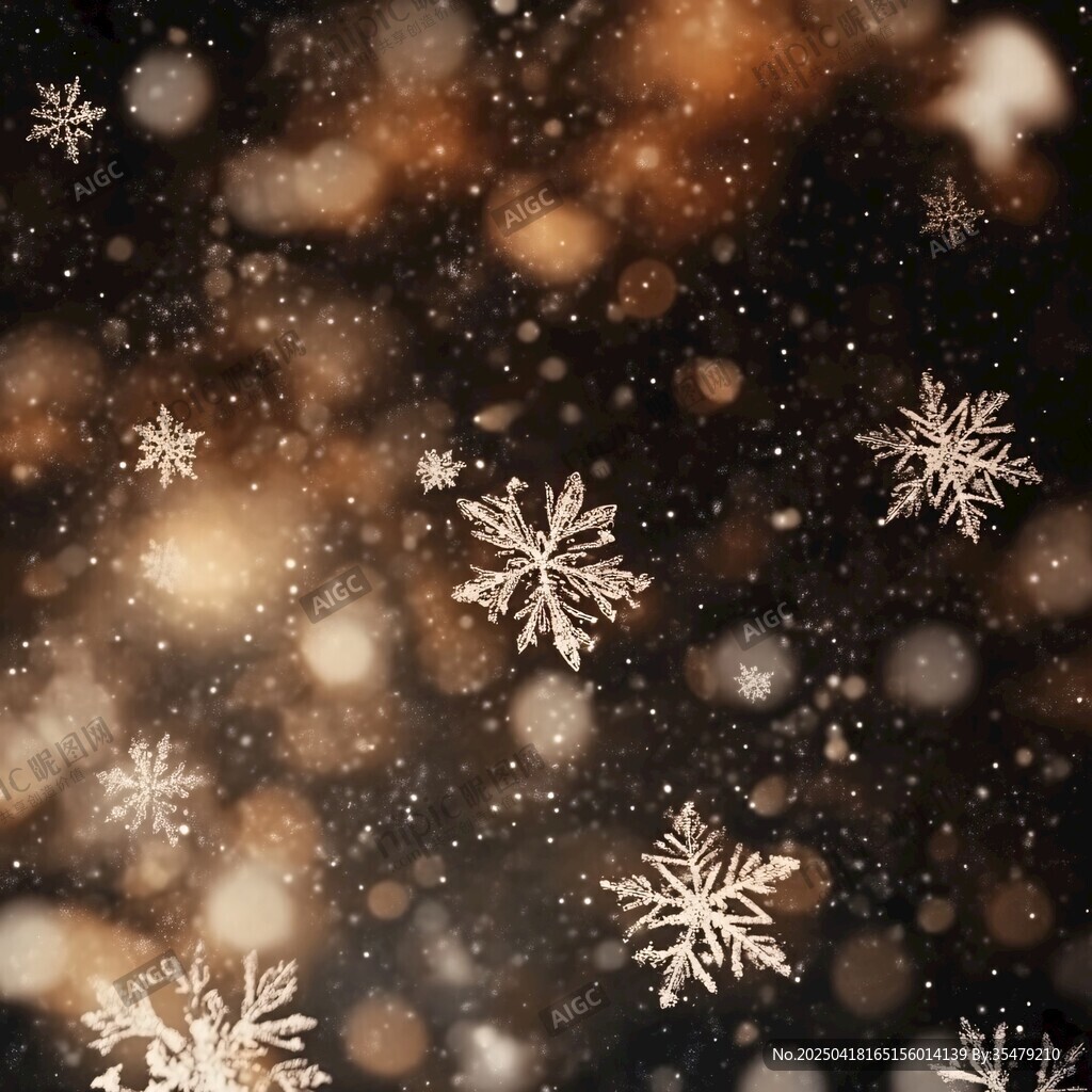 夢幻雪花飄落背景圖