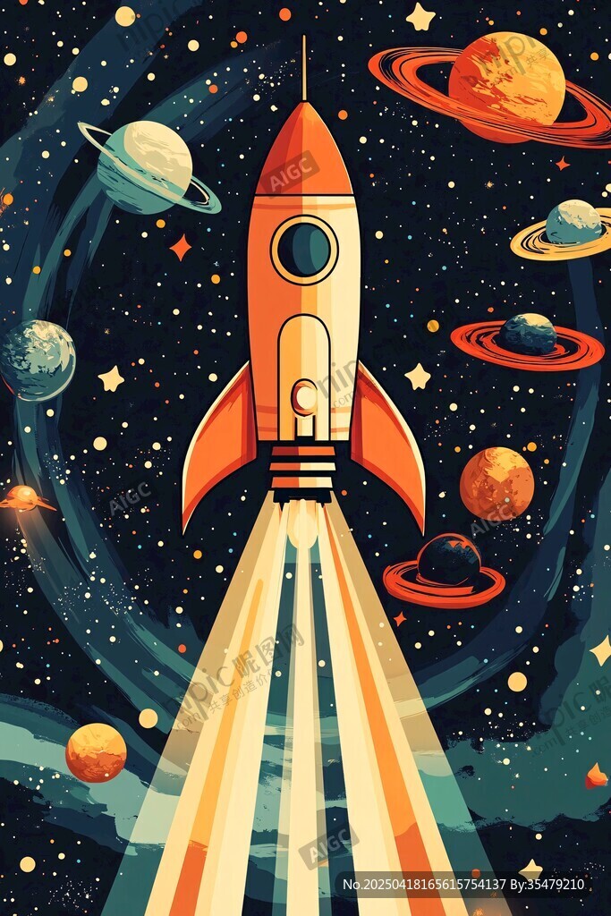火箭遨游夢幻星際空間