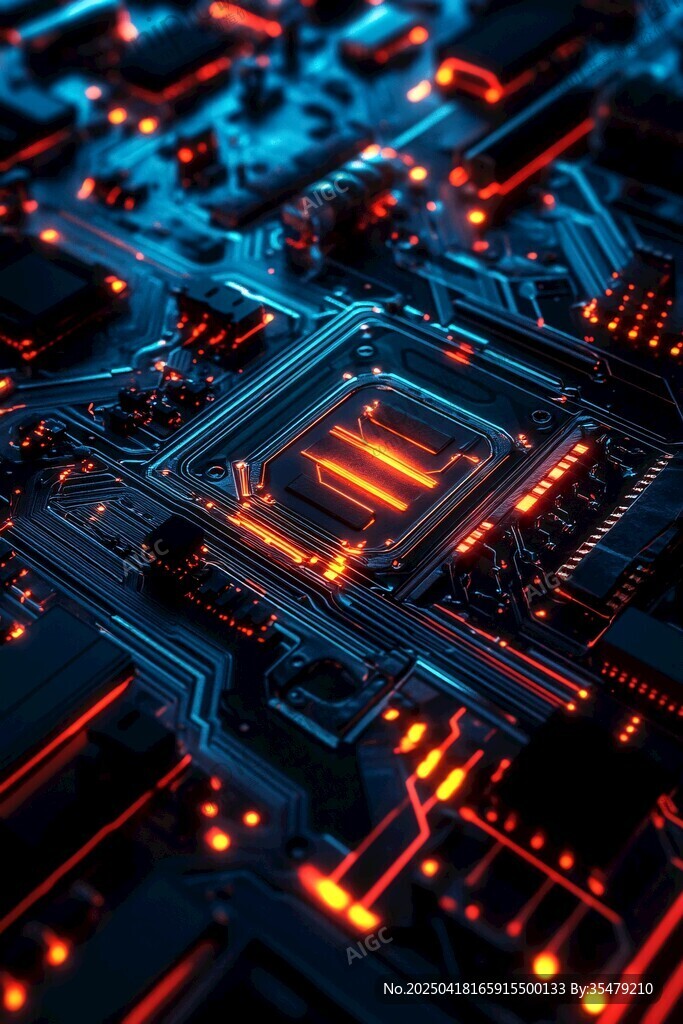 炫酷芯片電路板科技畫面