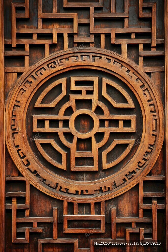 中式木雕花紋精致圖案