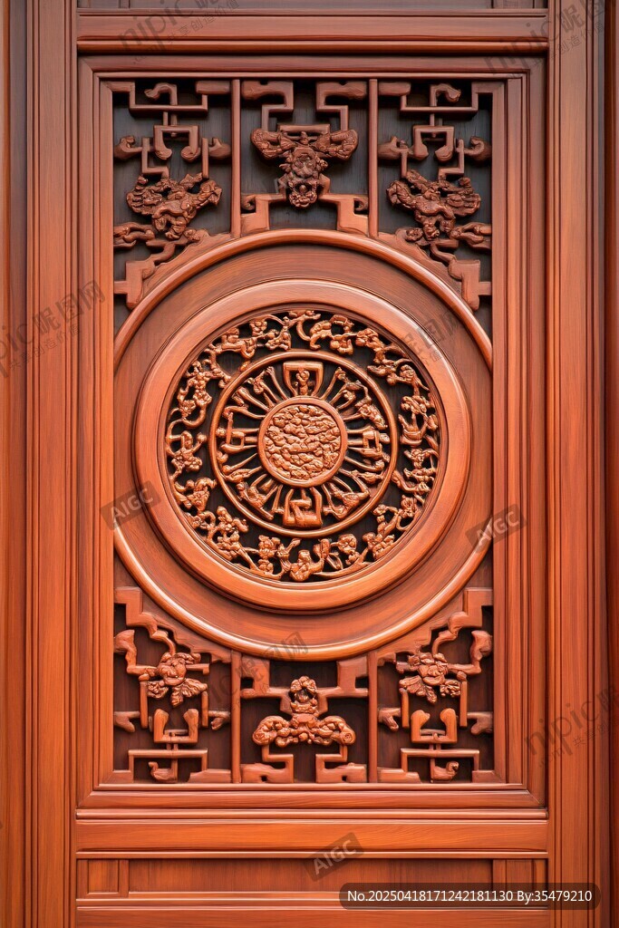 中式木雕門(mén)飾精美細(xì)節(jié)