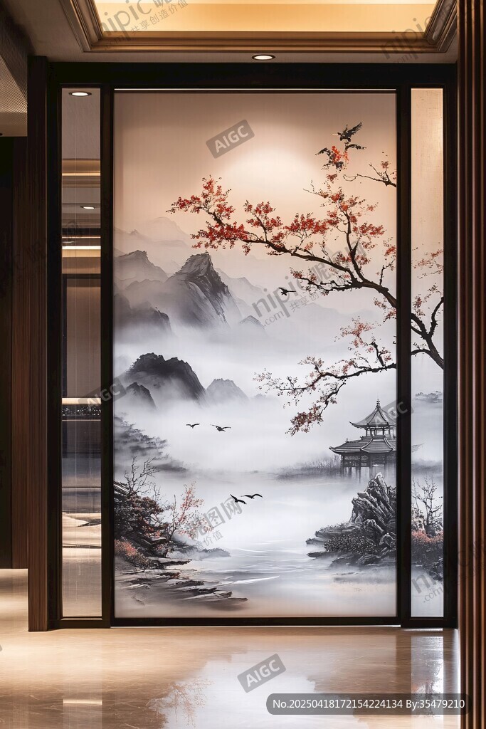 中式山水屏風 盡顯典雅意境